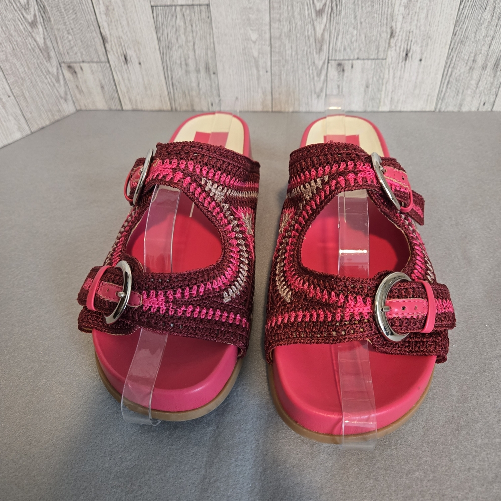 Dolce Vita Pink and Red Sandals with Braided Straps